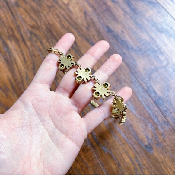 J Crew • gold statement necklace crystal rhinestone bee chunky sparkly preppy - Picture 5 of 5